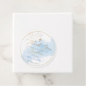 PixDezines H2 Blue Gold Dust Baptism Hartelijk dan Bedankjes Labels (In situ)
