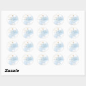 PixDezines H2 Blue Gold Dust Baptism Hartelijk dan Ronde Sticker (Vel)