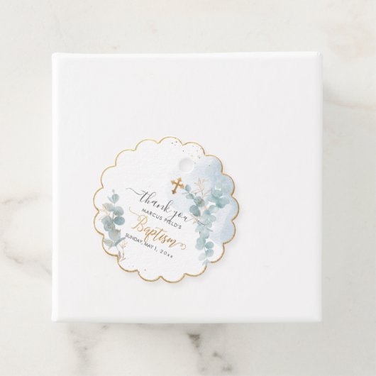 PixDezines H2 Blue Gum Eucalyptus Baptisme Bedankjes Labels (In situ)