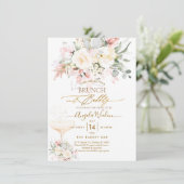 PixDezines H2 Blush alabaster Rozen Brunch Bubble Kaart (Staand voorkant)