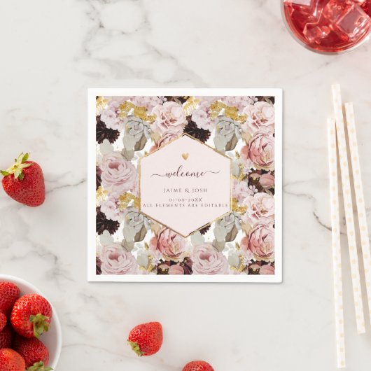 PixDezines  H2 Blush Bourgogne Rozen Servet (Insitu)