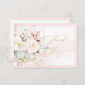 PixDezines H2 Blush Cream Rozen Dank u Bedankkaart (Voorkant / Achterkant)