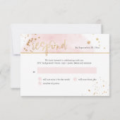 PixDezines H2 Blush Pink Gold Bat Mitzvah RSVP Inv Kaart (Achterkant)