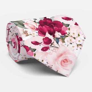 PixDezines H2 Blush Roze Robijnrode Rozen Stropdas