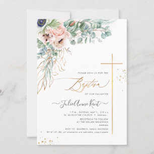 PixDezines H2 Blush White Anemones Baptisme Kaart