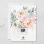 PixDezines H2 Blush White Peonies Baptisme Kaart (Achterkant)
