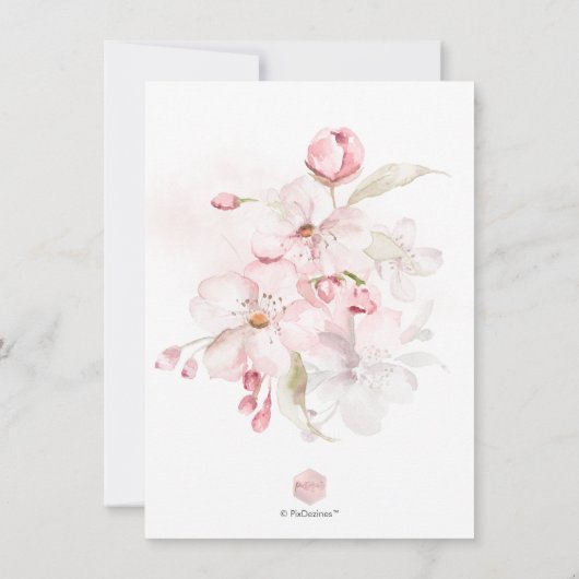 PixDezines H2 Cherry Blossom Brunch Save The Date (Achterkant)