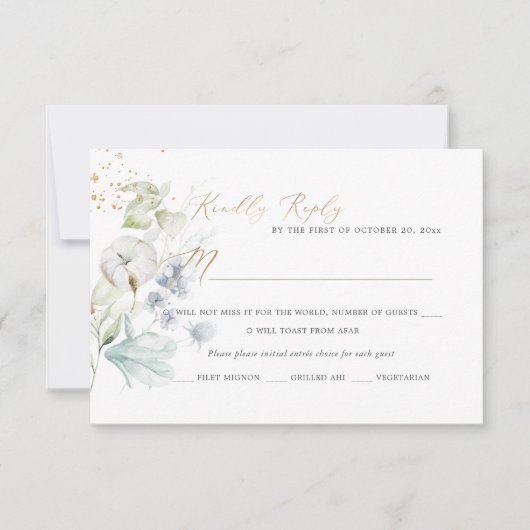 PixDezines H2 Dusty Blue Winter Cotton Cartes RSVP (Devant)