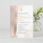 PixDezines H2 Dusty Rose Batismo Invitation (Debout devant)