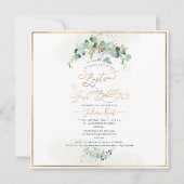 PixDezines H2 Eucalyptus Baptism First Birthday Kaart (Voorkant)