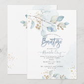 PixDezines H2 Eucalyptus Bautizo Invitation (Devant / Derrière)