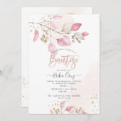 PixDezines H2 Eucalyptus Bautizo Invitation Kaart (Voorkant / Achterkant)