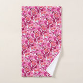 PixDezines H2 Fleurs d'été Rose Chaud Prune (Serviette à main)