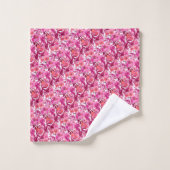 PixDezines H2 Fleurs d'été Rose Chaud Prune (Gant de toilette)