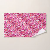 PixDezines H2 Fleurs d'été Rose Chaud Prune (Serviette à main)
