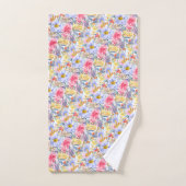 PixDezines H2 Fleurs d'été Violet+Rose (Serviette à main)