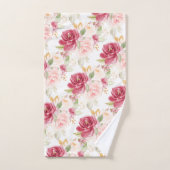PixDezines H2 Fleurs Raspber Blush Roses (Serviette à main)