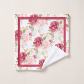PixDezines H2 Fleurs Raspber Blush Roses (Gant de toilette)
