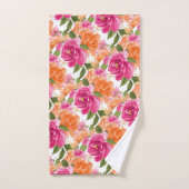 PixDezines H2 Fleurs Roses Orange Rose Chaud (Serviette à main)