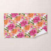 PixDezines H2 Fleurs Roses Orange Rose Chaud (Serviette à main)