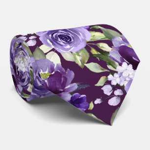 PixDezines H2 Flowers Violet Lavender Paarse Rozen Stropdas