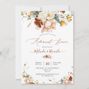 PixDezines H2 Herfst Garden Flowers Rehearsal Dinn Kaart