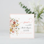 PixDezines H2 Herfst Garden Flowers sparen de Datu Save The Date (Staand voorkant)