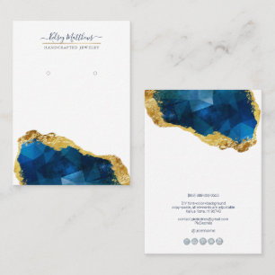 PixDezines H2 Kwarts Kristal saffierblauw goud Bru Visitekaartje