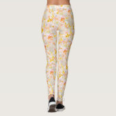 PixDezines H2 Lente Bloemen Blush Mosterd Leggings (Achterkant)