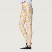 PixDezines H2 Lente Bloemen Blush Mosterd Leggings (Links)