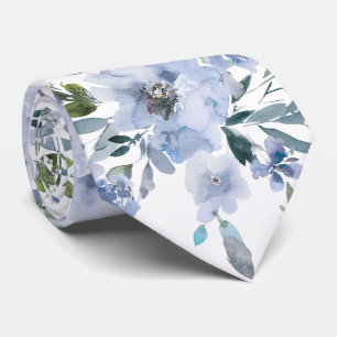 PixDezines H2 Lente Bloemen Stof Blauw Marine Stropdas