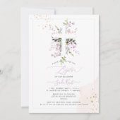 PixDezines H2 Roze Eucalyptus Baptism Uitnodiging (Voorkant)