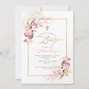 PixDezines H2 Roze Eucalyptus Bautizo Kaart