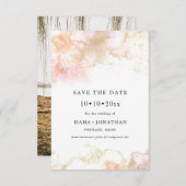 PixDezines H2 Roze golven Faux metallisch schuim Save The Date (Voorkant / Achterkant)