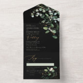 PixDezines H2 Rustic Gum Eucalyptus Gold Green All In One Uitnodiging (Binnen)