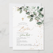 PixDezines H2 Rustisch tandvlees Eucalyptus Baptis Kaart (Voorkant)