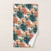 PixDezines H2 sarcelle vert rose blush Roses (Serviette à main)