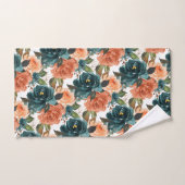 PixDezines H2 sarcelle vert rose blush Roses (Serviette à main)