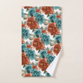 PixDezines H2 sarcelle vert rose blush Roses (Serviette à main)