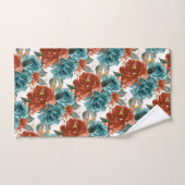 PixDezines H2 sarcelle vert rose blush Roses (Serviette à main)