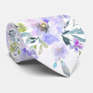 PixDezines H2 Spring Flowers Dusty Purple Roses Stropdas