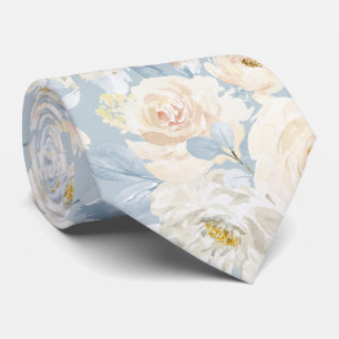 PixDezines H2 Stofblauwe Rozen Stropdas