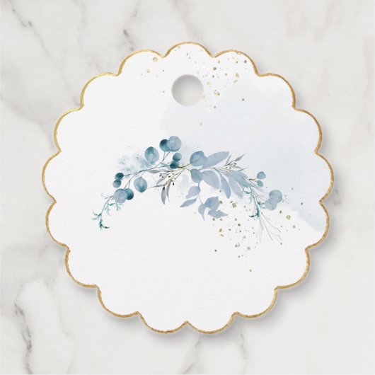 PixDezines H2 Stoffelijk Blauw Gom Eucalyptus Doop Bedankjes Labels (Achterkant)