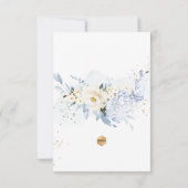 PixDezines H2 Stoffelijk Blauw Rozen Doop Dank u Kaart (Achterkant)