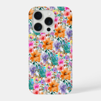 PixDezines H2 Summer Flowers Bright Hues iPhone 15 Pro Hoesje