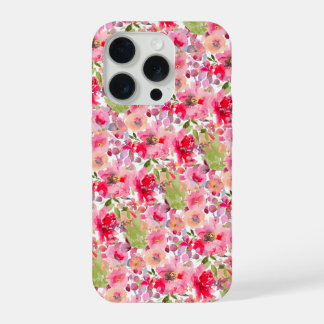 PixDezines H2 Summer Flowers Bright Hues iPhone 15 Pro Hoesje