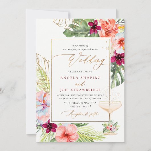 PixDezines H2 Tropisch paradise Brunch Bubble Kaart (Voorkant)