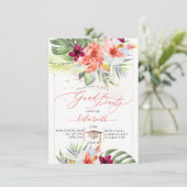 PixDezines H2 Tropisch Paradise Luau Afstuderen Kaart (Staand voorkant)