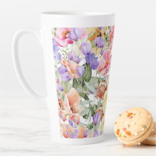 PixDezines H2 Zomer Tuin Bloemen DIY kleur Latte Mok