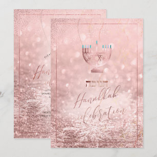 PixDezines Hanukkah Celebration, Roos Gold Snow Kaart